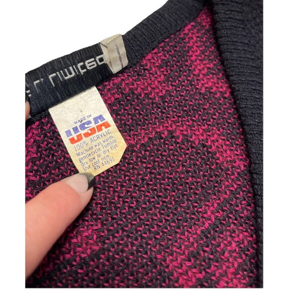 Vintage Women's V Neck Dad Sweater Retro 80's 90's USA Grandpacore New Wave - Picture 6 of 6